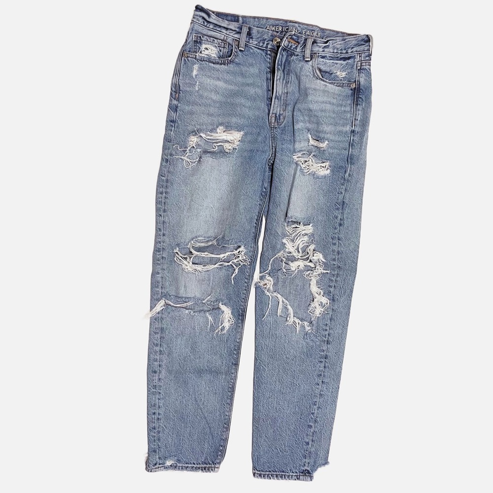 American Eagle distressed mom jeans